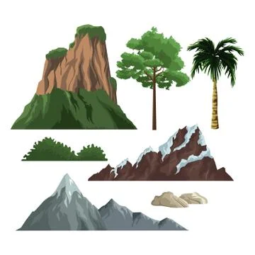 Set on nature elements Illustrazione stock