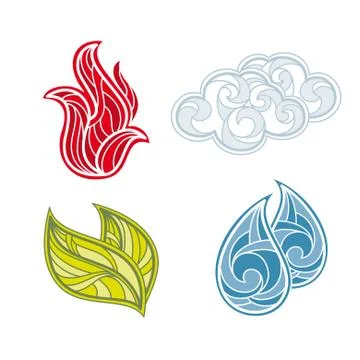 Set of nature elements Illustrazione stock