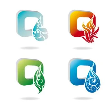 Set of nature elements Stock Illustration