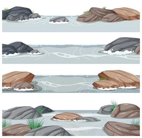 Set of nature forest elements Stock Illustration