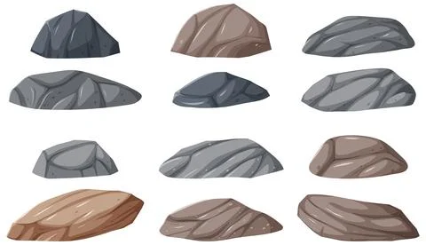 Set of nature forest elements Stock Illustration