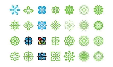 Set of Nature leaf logo, environment logo , ecology logo template designs, Lo Stock Illustration