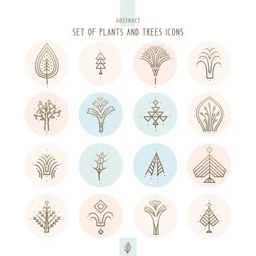 Set nature logo Stock Illustration