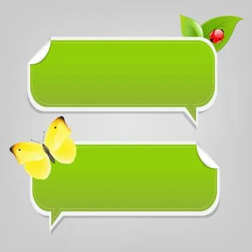 Set nature speech bubble frames Stock Illustration
