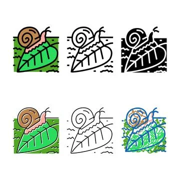Set nature spring color icon vector Stock Illustration