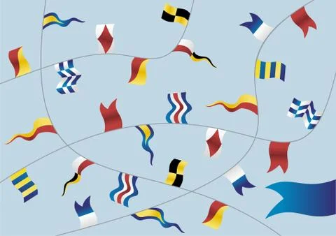 Set of nautical flags. Stock Illustration
