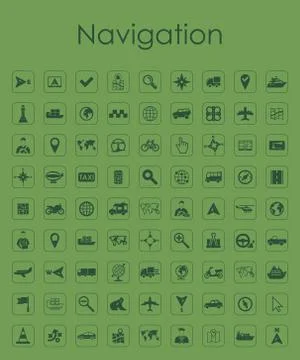 Set of navigation simple icons Stockillustratie
