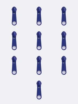 Set of navy zipper pulls Stock Photos