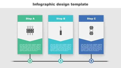 Set Needle for sewing, Awl tool and Yarn. Business infographic template. Vector Stock Illustration