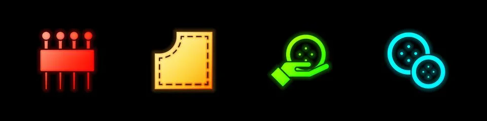 Set Needle for sewing, Sewing Pattern, button and icon. Vector Stock Illustration