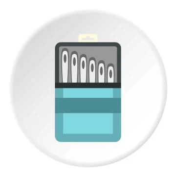 Set of needles icon circle 스톡 일러스트