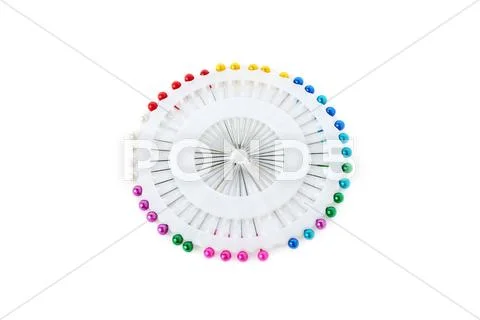 Set of needles isolated over the white background Stock Photos