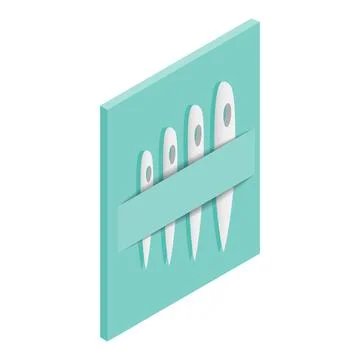 Set of needles isometric 3d icon Stock Illustration