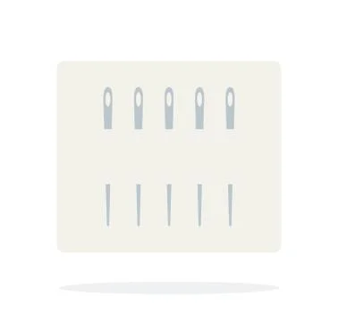 Set of needles for sewing flat isolated Stock Illustration