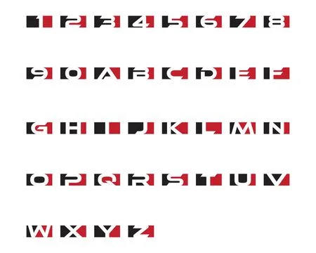 Set of negative space letter logo Stock Illustration