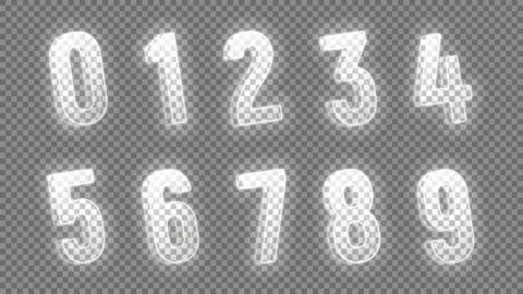 Set of neon bright numbers Stock Illustration
