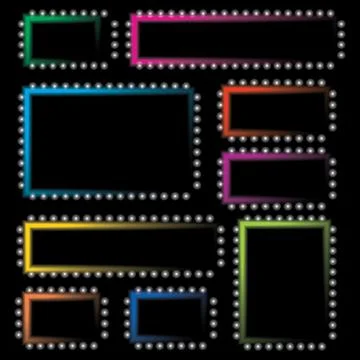 Set of Neon Colored Frames. Illustrazione stock