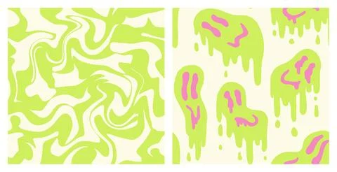 Set neon fluid Illustrazione stock