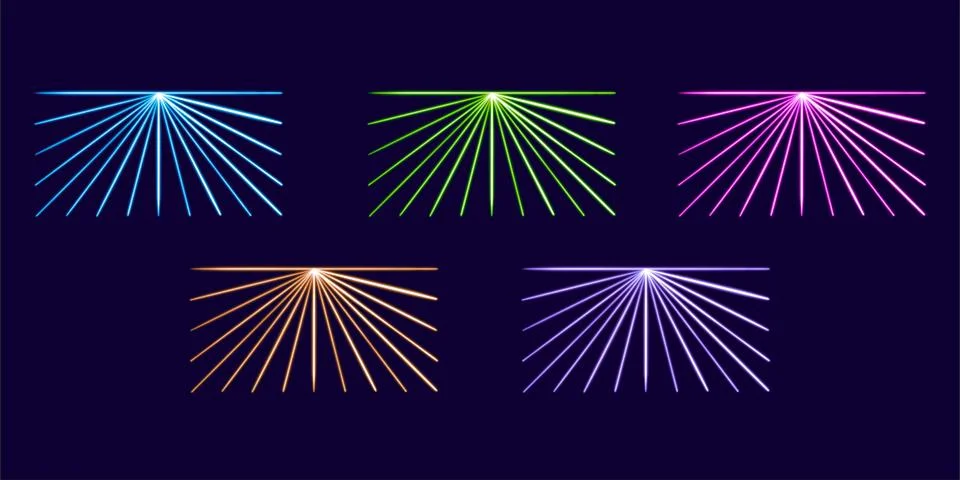 Set neon grid glowing desktop icon, neon sticker, neon figure seamless pattern Stock Illustration