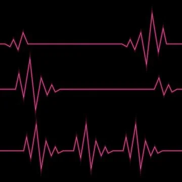 Set of neon Heartbeat or pulse. Vector illustration. Stock Illustration