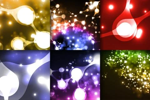 Set neon structure of the DNA molecule Illustrazione stock