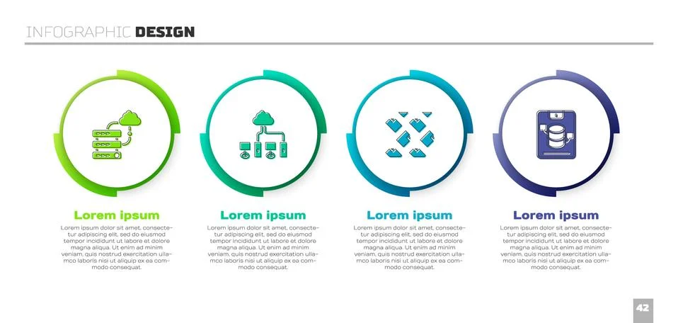 Set Network cloud connection, Computer network, Data stream and Server, Data Stock Illustration