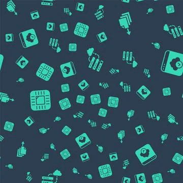 Set Network cloud connection, Data export, Processor with CPU and Cloud Stock Illustration