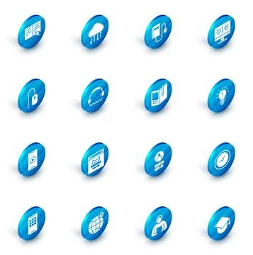 Set Network cloud connection, Electronic book with mouse, Online monitor Stock Illustration