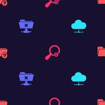 Set Network cloud connection, FTP cancel operation, Search location and Unkno 스톡 일러스트