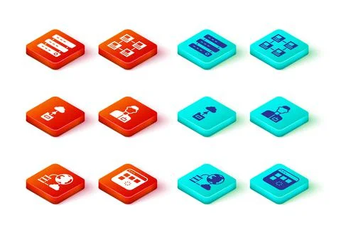 Set Network cloud connection, Loading data window, Cloud technology transfer イラスト素材