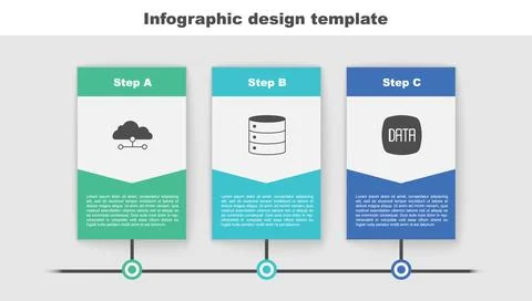 Set Network cloud connection, Server and Data analysis. Business infographi.. Stock Illustration