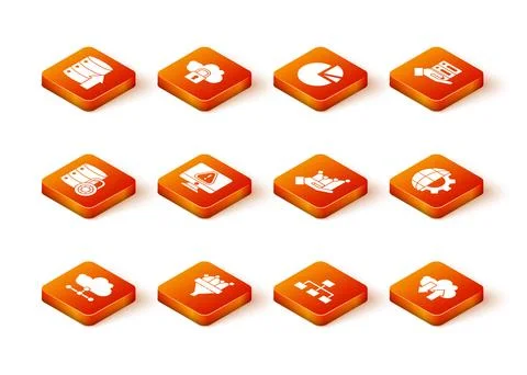 Set Network cloud connection, Server security lock, Monitor exclamation mar.. Stock Illustration