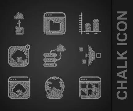 Set Network cloud connection, Social network, Different files, Filter setting Ilustración de archivo