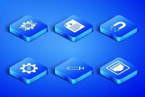 Set Network port cable socket, Genetic engineering, Syringe, , Clipboard with Stock Illustration
