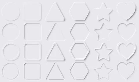 Set of Neumorphic UI Design Elements. Vector illustration. Illustrazione stock