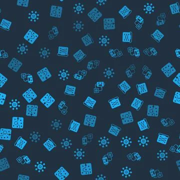 Set Neural network, Artificial intelligence robot and on seamless pattern Stock Illustration