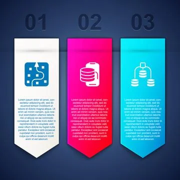 Set Neural network, Cloud technology data transfer and Server, Data. Business 库存插图