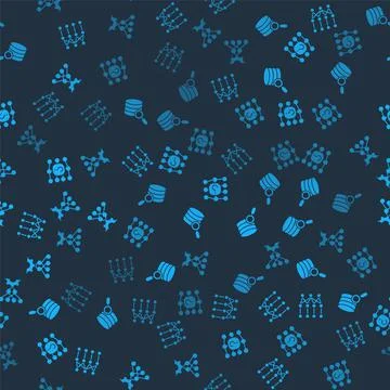 Set Neural network, Server, and on seamless pattern. Vector Stock Illustration