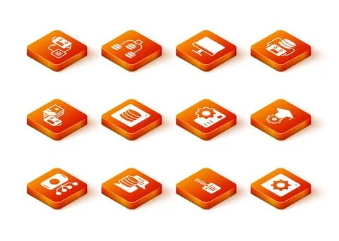 Set Neural network, Server, Data, Artificial intelligence robot, Binary code Stock Illustration