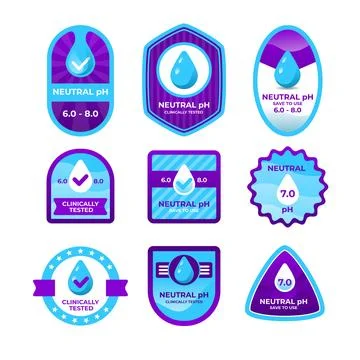 Set of Neutral Ph label badge seal, logo, sticker collection, neutral ph ba.. Stock Illustration