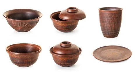 Set of new earthenware Stock Photos