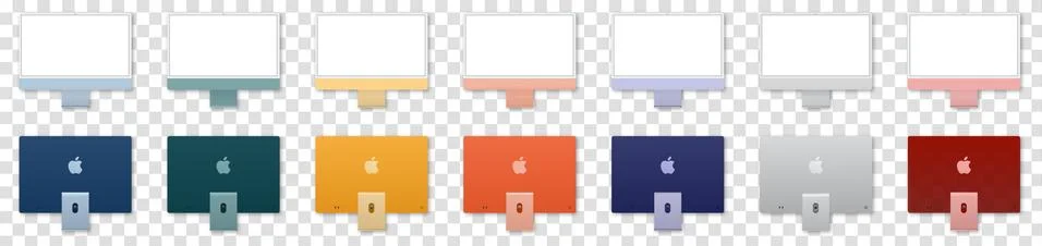Set of new iMac computer Stock Illustration