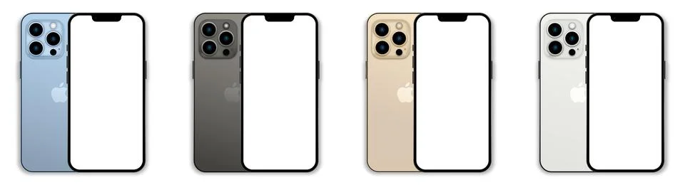 Set of new iphone 13 Stock Illustration