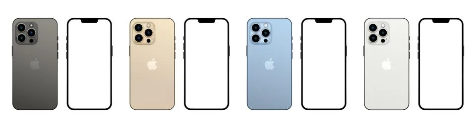 Set of New iphone 13 pro Stock Illustration