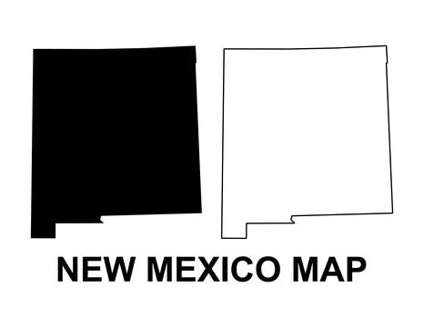 Set of New Mexico map, united states of america. Flat concept vector illustra Stock Illustration