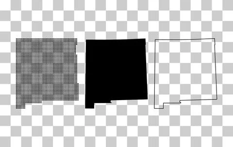 Set of New Mexico map, united states of america. Flat concept vector illustra Stock Illustration