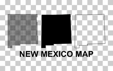 Set of New Mexico map, united states of america. Flat concept vector illustra Stock Illustration