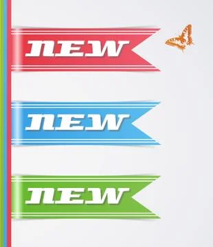 Set of new tags Stock Illustration