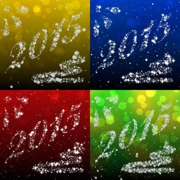 Set of new year 2015 star generated textures Stock Illustration