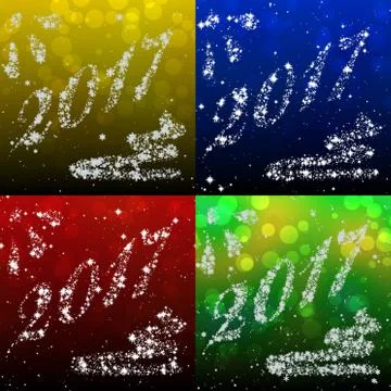 Set of new year 2017 star generated textures Stock Illustration